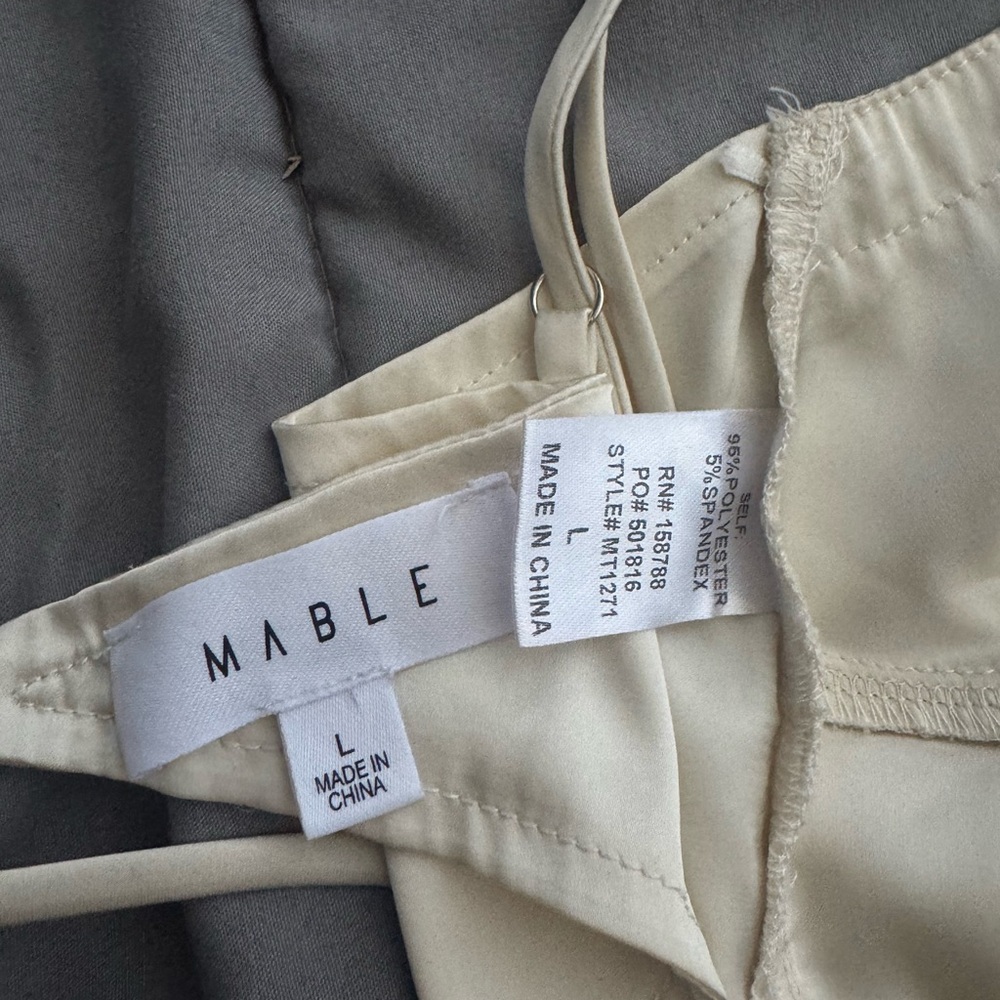 MARBLE Cream Satin Lace Chemise - Picture 2 of 4